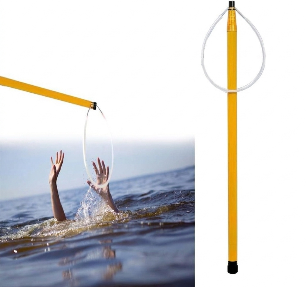 Rescue Hook Water Rescue Pole,4-15ft Telescopic Pool Rescue Hook with Pole, Adjustable Rescue Equipment Lightweight, Emergency Rescue Equipment for Drowning Swimmers (177IN-Orange (Color))