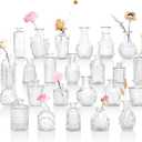 Bud Vases in Bulk 24, Clear Small Glass Vase for Centerpiece Table Decorations, Durable Mini Glass Vases for Flowers, Decorative Flower Vase for Wedding Decor, Party, Home Decor, Housewarming