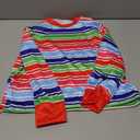 5 Sizes for 2-11Y Unisex Rainbow Striped Long Sleeve Shirt Soft Material Crewneck Shirt for Chucky Costume (XS)