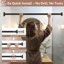 Shower Curtain Rod Tension No Drill Adjustable 30-43 Inch, Black