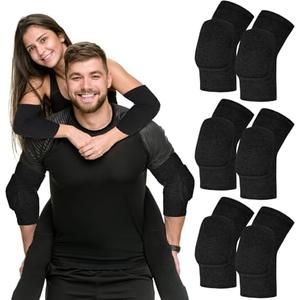 Tarpop 3 Pairs Volleyball Elbow Pads Arm Brace Pads Elbow Protector with Breathable Anti-Collision Sponge Compression Arm Support for Women Men Basketball Tennis Football Skating(Black),S