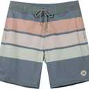 SURF CUZ Men's Vintage Cruzer Stretch Boardshort Chino Shorts (34, 10 Deep Gray -Stripe)