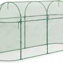 Aoodor 10 x 3 x 5 Ft Plant Protection Grow Tent Arched Roof Crop Cage with Side Netting Zippered Door for Protect Plants, Herbs, Fruits, Green