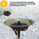 7 x 28.5" H Solar Bird Bath for Outside,Solar Fountain and Cast Iron Bird Bath,Metal Bird Baths Bubbler,Birdbaths for Outdoors,for Garden Outdoor Decoration
