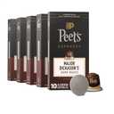 Peet's Coffee, Dark Roast Espresso Capsules, Compatible with Nespresso Original Machines, 100% Arabica Coffee - Major Dickason's Blend Intensity 11, 50 Count (5 Boxes of 10 Espresso Capsules) (EXP 05/19/26)