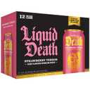 Liquid Death, Strawberry Terror, Soda Flavored Sparkling Water, 12-Pack (12oz Cans), Low Sugar, Huge Flavor & No Artificial Sweeteners