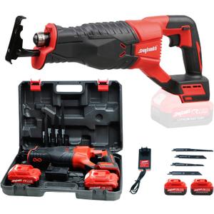 Dogtooth 21V Cordless Reciprocating Saw Kit, 3,000 Strokes Per Minute, Compatible with Makita 18V Battery, 2 * 4.0 Ah Batteries, Charger, 4 Saw Blades and Carry Case Dogtooth 21V Cordless Reciprocating Saw Kit, 3,000 Strokes Per Minute, Compatible with Makita 18V Battery, 2 * 4.0 Ah Batteries, Charger, 4 Saw Blades and Carry Case