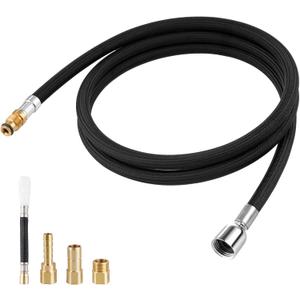 K-1219935-BC Hose Kit Compatible with Kohler Pull Down Kitchen Faucet, 68 Inches Bright Chrome Pull-Out Kitchen Faucet Hose Replacement Part of K-1304674-BC, with 4 Adapters