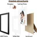 Picrit 8x10 Picture Frame Set of 12, Display 5x7 with Mat or 8x10 without Mat, Photo Frames for Wall Mounting or Table Top Display, Black