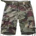 KOCTHOMY Women's Hiking Cargo Shorts 7" Bermuda Casual Shorts Summer Camo Shorts with Zipper Pockets No Belt 10