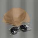 Mepase Bald Caps with Glasses Nylon Makeup Latex Bald Head Wig Cap for Men Women Adults Cosplay Party Costume Accessories (12.9 x 7.48 Inch)