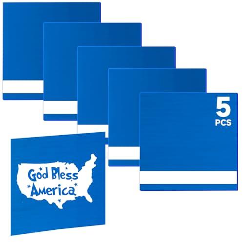 Bocolon 5PCS Laser Engraving Double Color ABS Plastic Sheet,Two-Tone Laserable Engraving Plastic Sheets for Name Badge,Office Label,Laser Artistic Product,Size 11.73" x 11.73",Brushed Blue/White