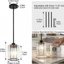 Crystal Pendant Lights Kitchen Island, 2 Pack Modern Black Kitchen Pendant Light Fixtures, Small Hexagonal Crystal Hanging Lights for Kitchen Island, Dining Room, Hallway, Foyer, Entryways
