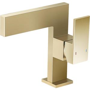 Brushed Gold Bathroom Sink Faucet Ultra Thin Design, Single Handle Vanity Faucet for Bathroom Sink,1 Hole Lavatory Basin Faucets Solid Brass(Brushed Gold)
