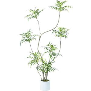 Artificial Mahonia fortunei Tree,5.3ft Tall Fake Plants Artificial Mahonia fortunei Plants for Indoor, Fake Trees for Office Home Living Room Floor Patio Greening Porch Decor (5ft 3in)