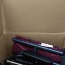 Medline Basic Steel Transport Chair - Full-Length Arms, Swing-Away Footrests, 12" Wheels - Gray/Burgundy - Durable & Convenient Mobility Aid