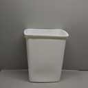 Rubbermaid Small Kitchen Bathroom Trash Can, 9 Gallons, White, Waste Basket for Under Counter/Kitchen/Office/Bedroom/Bathroom