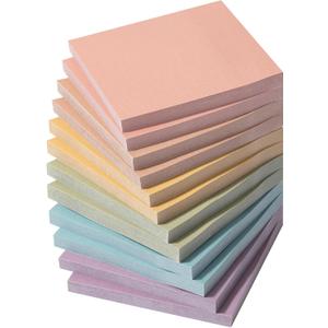 Mr. Pen Sticky Notes, 3”x3”, 12 Pads, Pastel Colors Sticky Notes Bulk, SelfStick Note Pads, Stocky Notes for Bible Journaling