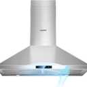 COMFEE' CVP30W7AST 30 Inch 450 CFM 3 Speed Gesture Sensing &Touch Control Panel Stainless Steel Wall Mount Ductless/Ducted Convertible Vent Baffle Filters and 2 LED Lights Range Hood