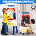 Chalk Board Easel for Kids Toys, Double-Sided Magnetic Kids Chalkboard and Dry Erase Boards, Toddler Toys for 3 Year Old Boy Gift, Art Easel Learning Educational Toy for 3 4 5 Years Old Boys Gift