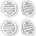 PATIKIL 304 Stainless Steel Air Vents, 3 Inch, 4pcs Round Louver Grille Vent Cover, Screen Mesh Soffit Air Outlet for Wall Ceiling Floor Ventilation