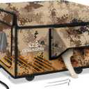 Sturdy Outdoor Heated Cat House for Winter, Insulated Heated Cat House for Outside with Two Door, Feral Cat Shelter with Waterproof Awning, Outdoor Cat House Barn Stray Kitty (16.0"L x 12.0"W x 14.0"H, Desert Camo)