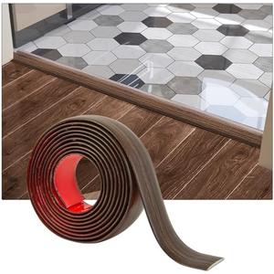 Art3d  Self Adhesive Vinyl Floor Transition Strip, Laminate Strip Flat Divider for Joining Gaps,Carpet Threshold Transition,Floor Tiles（51in, Brown）