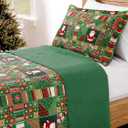 Quilt Set Full/Queen Size - Christmas Quilts - 3 Piece Lightweight Comforter Set with 2 Pillow Shams - Soft Coverlet Blanket for All Seasons - 
Xmas Festive Holiday Bedspread - Santa’s Gift
 - Christmas Trees, 98 x 90