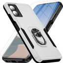 Bonkier for Motorola Moto G Stylus 5G 2024 Case, 15 FT Military Grade Drop Protection with 2X Tempered Glass Screen Protector, Heavy-Duty Shockproof Kickstand Case for Moto G Stylus 5G 2024 White