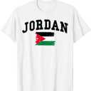 Hashemite kingdom of Jordan country flag vacation T-Shirt (White, XL)