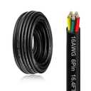 16 Gauge 6 Conductor Electrical Wire, 16.4FT 16AWG PVC Thermostat Wire, Low Voltage Landscape Wire, Flexible Cord for LED Lighting Strips Automotive Garden Bell Speaker