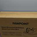 Large Stainless Steel Cat Litter Box, Enclosed Litter Box for Multiple Cats, Spacious and Easy to Maintain, Sturdy Metal Construction with Upper Cover, Litter Pad, Shovel and Footboard (Silver Gray)