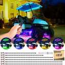 10L0L 6PCS Golf Cart Underglow LED Light Strip Kit with Canopy Lights, 22 Dream Color Modes Underglow LED Light Strip Control Music Sync IP67 12V-80V Input for Yamaha EZGO Club Car