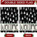 Artscope Welcome Christmas Tree Garden Flag 12x18 Inch Double Sided, Seasonal Outdoor Xmas Flag for Yard Farmhouse Holiday Decoration-Black