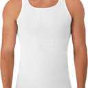 Hanes Men's Tank Undershirt Pack, Cotton Tank Undershirt, Moisture-Wicking, Breathable, White or Grey/Black, Multi-Pack (M)