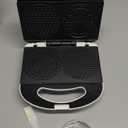 Mini Pizzelle Maker Machine with a 3'' Cutter, Mini Stroopwafel Iron, Bake 2 x 4'' Pizzelles or 3'' Stroopwafels, Excellent for Holiday, Party, Dessert Treat Making & More