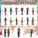 24 Pcs Christmas Nutcracker Ornaments 4.7 Inch Wooden Hanging Nutcrackers Figure for Christmas Tree Hanging Double-Sided Printing Holiday Decor Xmas Party Supplies(Western Cowboy)