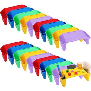 Kisston 25 Pcs Kids Lap Desk Tray Bulk 19.7" x 9.8" x 7.1" Bed Table Plastic Portable Activity Tray with Extra Storage Space for Kids Students Eating Work Study School Classroom (Multicolor) Kisston 25 Pcs Kids Lap Desk Tray Bulk 19.7" x 9.8" x 7.1" Bed Table Plastic Portable Activity Tray with Extra Storage Space for Kids Students Eating Work Study School Classroom (Multicolor)