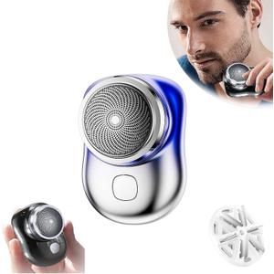 Mini-Shave Portable Electric Shaver, Electric Razor for Men,Rechargeable Shaver Charging Easy One-Button Use for Home, Car, Travel (Blue)