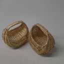 Small Flower Girl Basket Set of 2  Small Wicker Basket with Handle & Waterproof Lining (6.3"  5.12"  3.75") Rustic Style for Wedding Flowers, Sweets & Gifts  Compact, Lightweight & Multifunctional