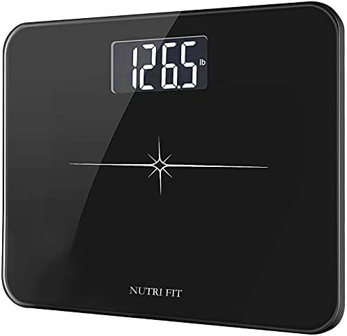 NUTRI FIT Extra-Wide/Ultra-Thick Digital Body Weight Bathroom Scale with 3 Inch Large Easy Read Backlit LCD Display Max Capacity 400lb Step-on Technology, Black : Industrial & Scientific