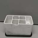 ZCCZ Marble Look Toothbrush Holder for Bathroom Countertop Organizer, Holds Toothpaste, Dental Floss, Razor, Comb, Makeup Brushes, and More, Stylish Bathroom Accessory for Tooth Brushing Essentials (1. White Marble)