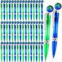 Teling 50 Pcs Earth Retractable Cute Globe Pens Bulk 1.0 mm Tellurion Shape Earth Day Black Ink World Ballpoint Pens for Adults Accessories Office Decoration Supplies