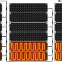 Riakrum 18 Pcs Heated Snow Melting Mats Outdoor, 10 x 30 in Winter Anti-Slip Heated Rubber Mat for Walkways Decks and Sidewalks, Electric Snow and Ice Melting Pads Connection with 9.84 ft Power Cord