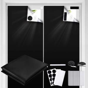 Blackout Curtains for Bedroom 57" x 39" Portable Blackout Shades Film 100% Blackout Window Cover No Drill Blackout Blinds with Hooks & Loops Strips Temporary Shades for Nursery Dorm Room