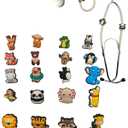 [Azixcos] 20-Piece Cute Animal Stethoscope Charm Set Unique Identification Tags for Nurse Stethoscopes, Gift for Pediatric Doctors, Veterinarians, and Nursing Graduates (Zoo Animals)