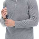 TACVASEN Mens Quarter Zip Sweatshirt Long Sleeve Pullover 1/4 Zip Up Golf Shirt for Men Winter Fleece Lined Thermal Sweater (Gray, XXXL)