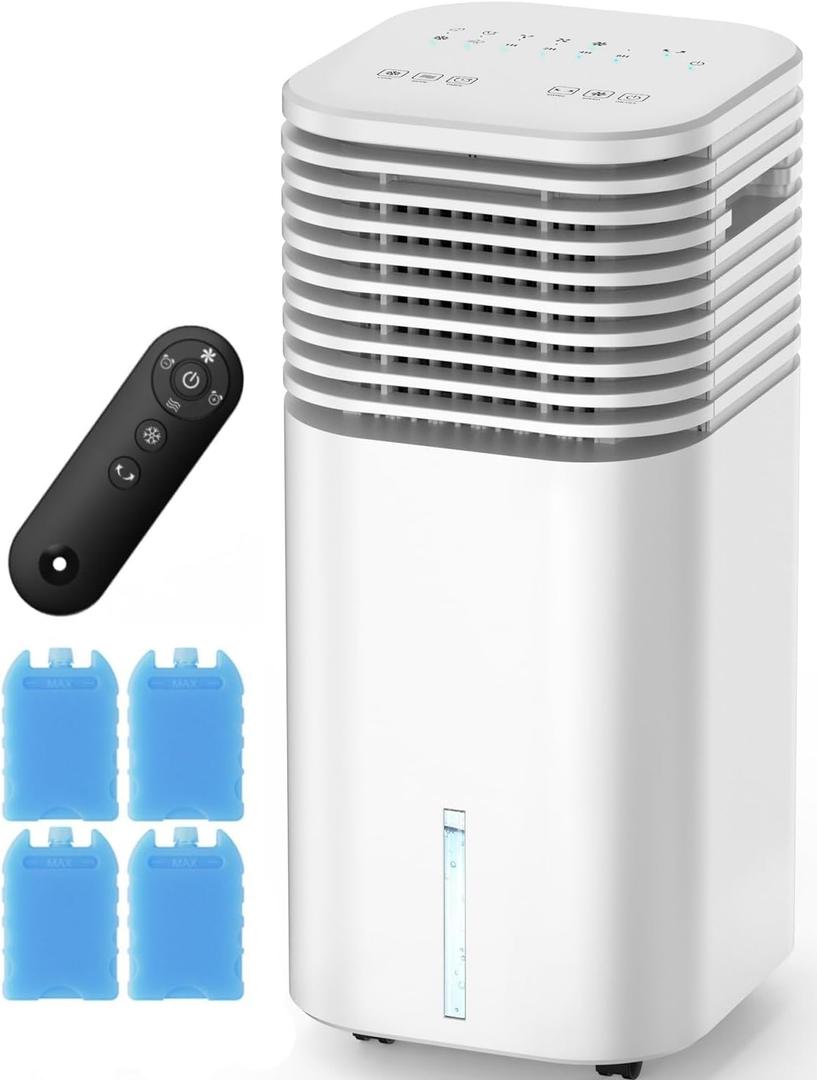 FANCOLE Windowless Portable Air Conditioners with 4Modes & 3Speeds, 15H Timer for Smart Auto-off, 2Gal Tank for 20H Cooling, Evaporative Air Cooler 17 FT Remote, 120° Swing Swamp Cooler No Hose Needed