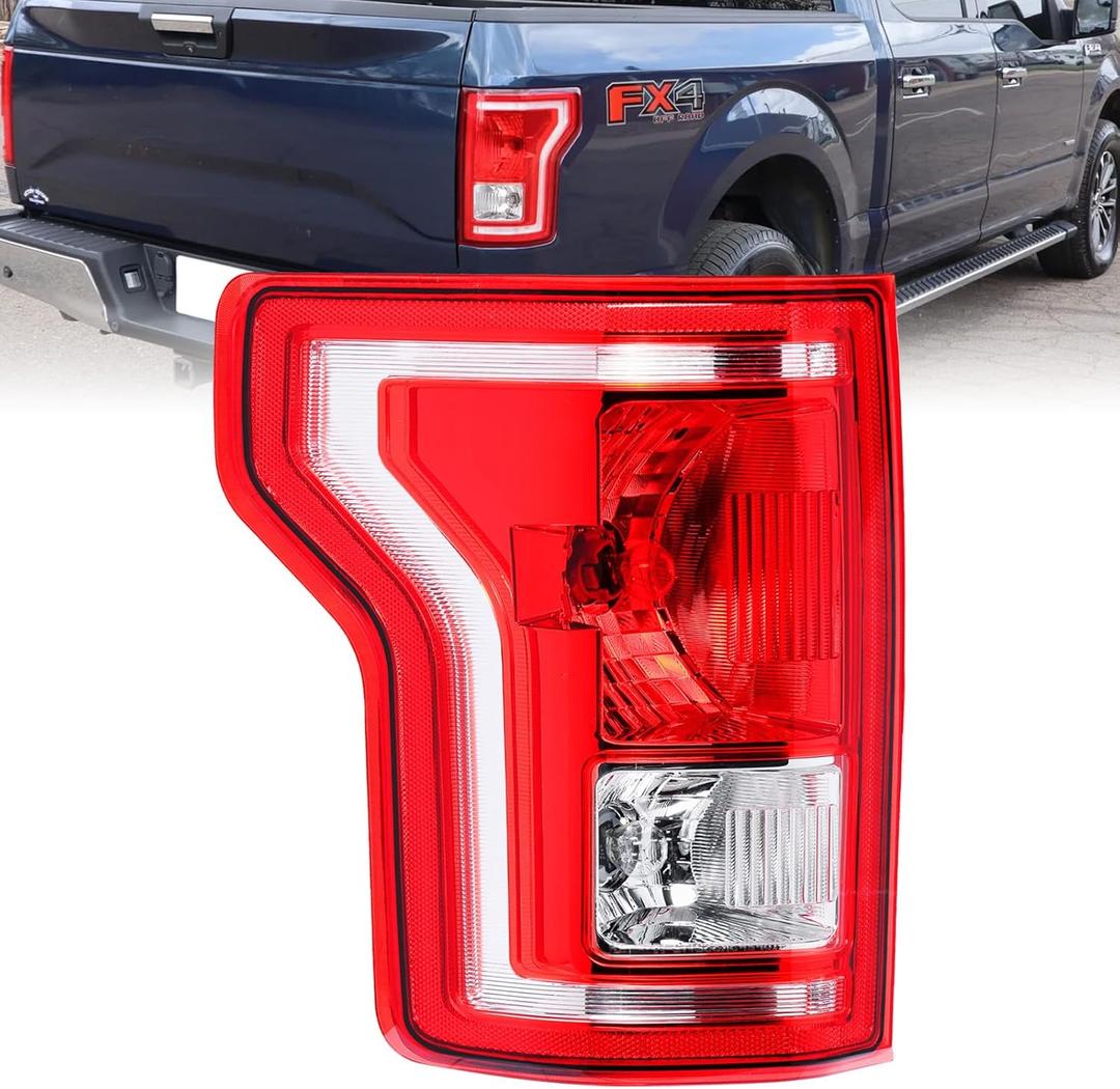 Boine Left Driver Side Tail Light Compatible With 2015 2016 2017 Ford F150 F-150 Rear Light Brake Lamps - Bulb Included (Left Driver Side)