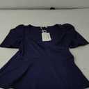 GRACE KARIN 2025 Womens Tops Elegant Peplum Top Wrap V Neck Puff Short Sleeve Summer Tops Blouse M